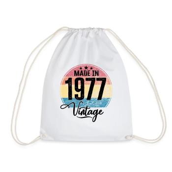Millésime Fabriqué en 1977 Année de naissance 1977 Anniversaire - Sac de sport léger - blanc - Devant