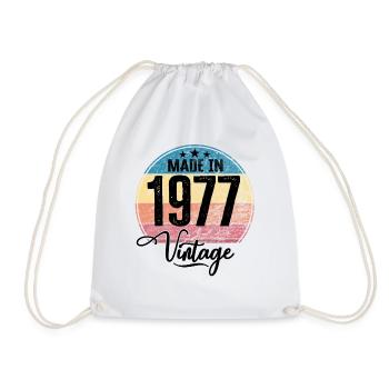 Vintage Fabriqué en 1977 Année de naissance 1977 Anniversaire - Sac de sport léger - blanc - Devant
