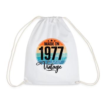 Vintage Fabriqué en 1977 Année de naissance 1977 Anniversaire - Sac de sport léger - blanc - Devant