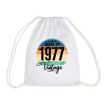 Millésime Fabriqué en 1977 Année de naissance 1977 Anniversaire - Sac de sport léger - blanc - Devant