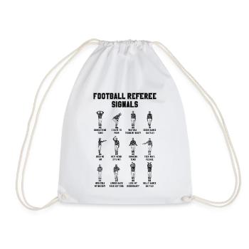 American Football Referee Symbols Funny - Drawstring Bag - white - Front