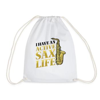 J’ai une vie active de saxophone, le saxophone jazz. - Sac de sport léger - blanc - Devant