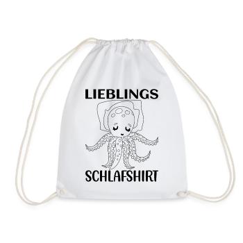 Kopffüßler Tintenfisch Oktopus Lieblings Schlafshi - Turnbeutel - Weiß - Vorne