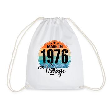 Millésime Fabriqué en 1976 Année de naissance 1976 Anniversaire - Sac de sport léger - blanc - Devant