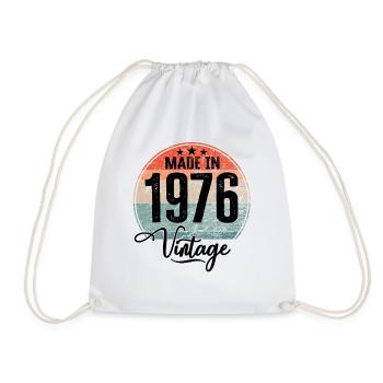 Millésime Fabriqué en 1976 Année de naissance 1976 Anniversaire - Sac de sport léger - blanc - Devant