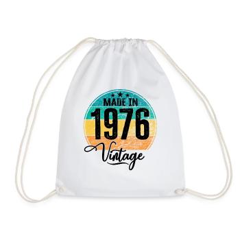 Millésime Fabriqué en 1976 Année de naissance 1976 Anniversaire - Sac de sport léger - blanc - Devant