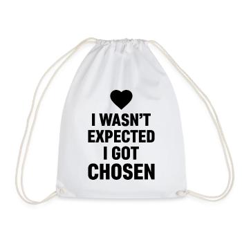 I was selected, not expected adoption day - Drawstring Bag - white - Front