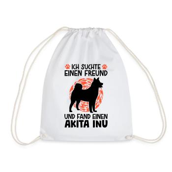 Akita Inu gefunden japanischer Spitz - Turnbeutel - Weiß - Vorne
