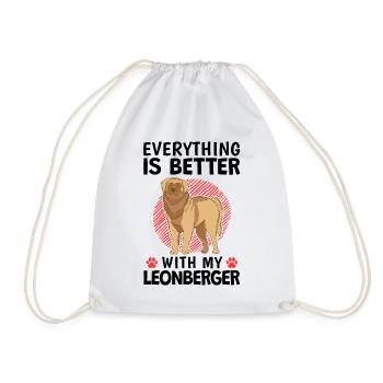 Everything is better with my Leonberger - Drawstring Bag - white - Front