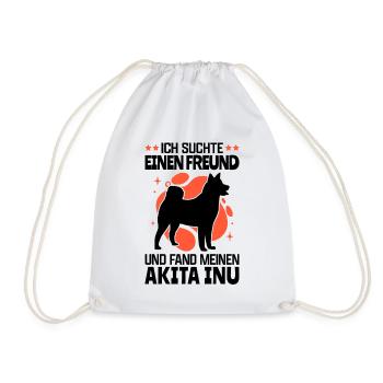 Akita Inu gefunden japanischer Akita Inu - Turnbeutel - Weiß - Vorne