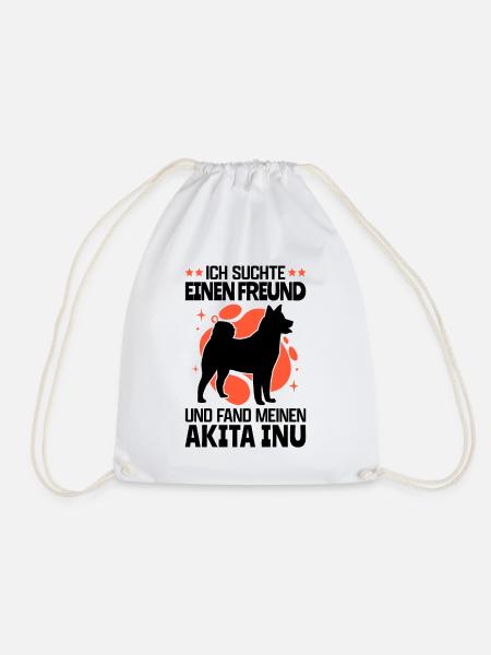 Akita Inu gefunden japanischer Akita Inu - Turnbeutel - Weiß