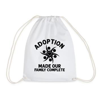 Adoption made our family completely heart - Drawstring Bag - white - Front