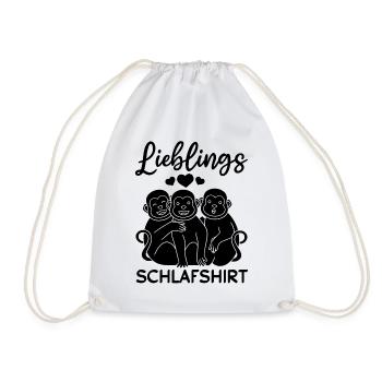 Lieblings Schlafshirt Affen - Süße Affen Orang-Uta - Turnbeutel - Weiß - Vorne