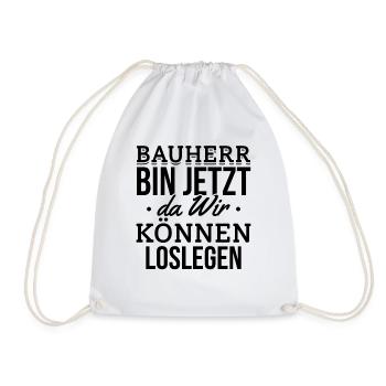 Bauherren Richtfest Häuslebauer Bauherrin - Hausba - Turnbeutel - Weiß - Vorne