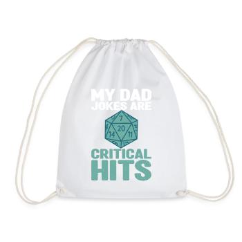 Pen and Paper for RPG Gaming Father - Drawstring Bag - white - Front