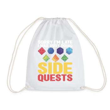 Pen and Paper for RPG Gaming Father - Drawstring Bag - white - Front