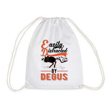 Easily distracted by Degus - Drawstring Bag - white - Front