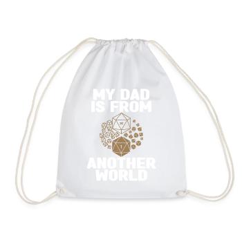 Pen and Paper for RPG Gaming Father - Drawstring Bag - white - Front
