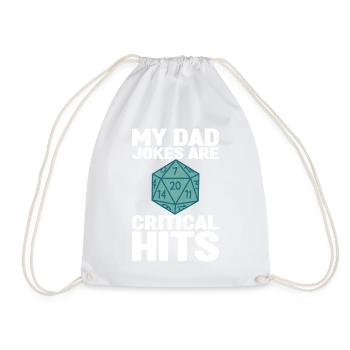 Pen and Paper for RPG Gaming Father - Drawstring Bag - white - Front
