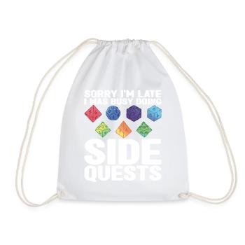 Pen and Paper for RPG Gaming Father - Drawstring Bag - white - Front