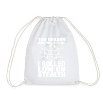 Pen and Paper for RPG Gaming Father - Drawstring Bag - white - Front