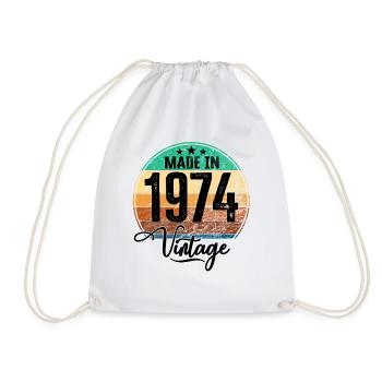 Millésime Fabriqué en 1974 Année de naissance 1974 Anniversaire - Sac de sport léger - blanc - Devant