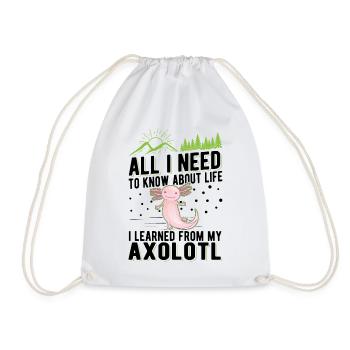 Axolotl Cadeau Amphibien à queue - Sac de sport léger - blanc - Devant
