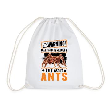 Warning ants ant farm fire ants - Drawstring Bag - white - Front