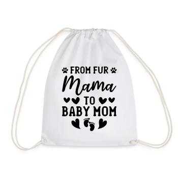 Pregnancy Dog Mama Pet Dog Mom - From Fur Mama To - Drawstring Bag - white - Front