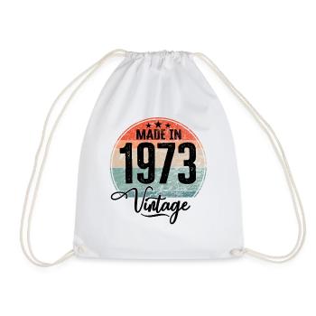 Vintage Made in 1973 Geburtsjahr 1973 Geburtstag - Turnbeutel - Weiß - Vorne