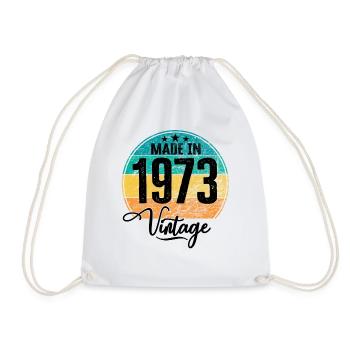 Vintage Made in 1973 Geburtsjahr 1973 Geburtstag - Turnbeutel - Weiß - Vorne