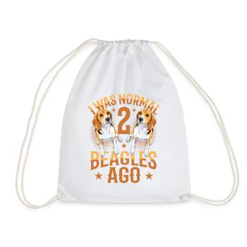 J’étais normal devant 2 beagles. - Sac de sport léger - blanc - Devant