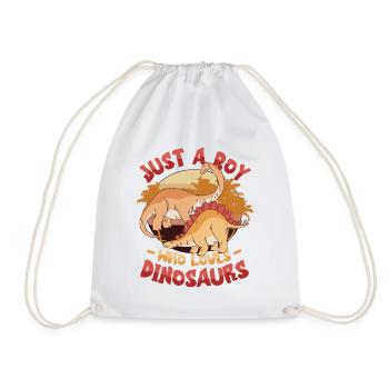 Just A Boy Who Loves Dinosaurs. Young Dinosaur - Drawstring Bag - white - Front