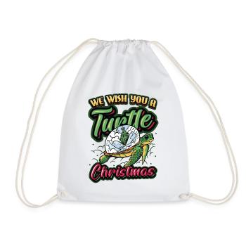 Nous vous souhaitons un Noël riche en tortues. - Sac de sport léger - blanc - Devant