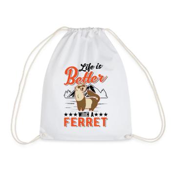 La vie est meilleure avec un furet Frettchen - Sac de sport léger - blanc - Devant