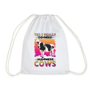 Cow Cattle breeder Farmer Cows Farmer - Drawstring Bag - white - Front