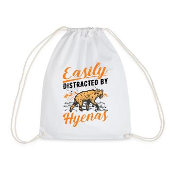 Facilement distrait par les hyènes Erdwolf Hyène - Sac de sport léger - blanc - Devant
