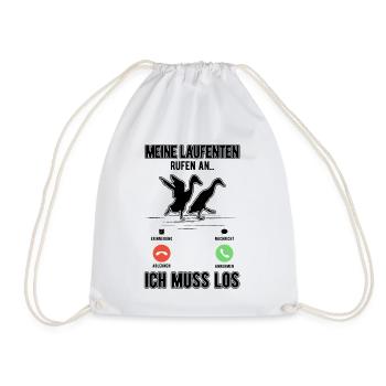 Mes canards qui courent appellent Je dois aller bouteille canard - Sac de sport léger - blanc - Devant