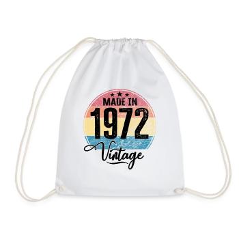 Millésime Fabriqué en 1972 Année de naissance 1972 Anniversaire - Sac de sport léger - blanc - Devant