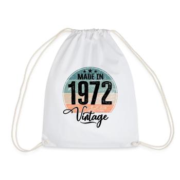 Millésime Fabriqué en 1972 Année de naissance 1972 Anniversaire - Sac de sport léger - blanc - Devant