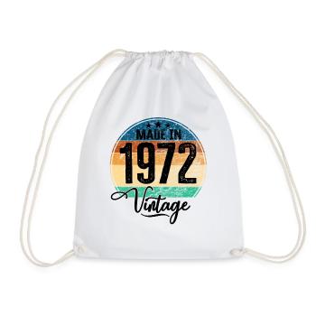 Millésime fabriqué en 1972 Année de naissance 1972 Anniversaire - Sac de sport léger - blanc - Devant