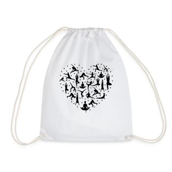 Position de yoga Forme de cœur pour professeur de yoga - Sac de sport léger - blanc - Devant