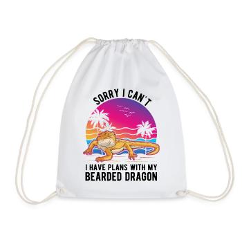 Bearded dragon saying Bearded Dragon - Drawstring Bag - white - Front