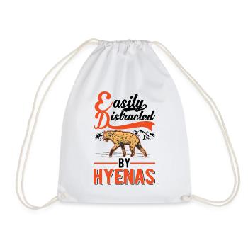Facilement distrait par les hyènes Erdwolf Hyène - Sac de sport léger - blanc - Devant