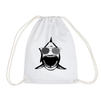 Great White Shark Shark Fish - Sharkfish Funny Sha - Drawstring Bag - white - Front