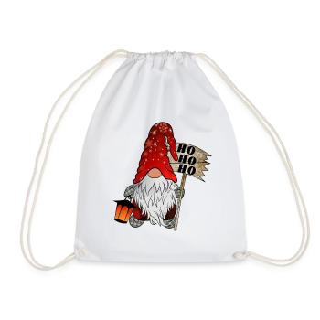 Weihnachts Wicht Christmas Gnome Ho Ho Ho - Turnbeutel - Weiß - Vorne