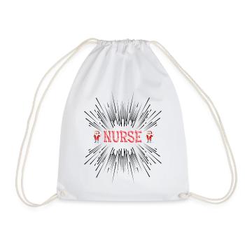 Nurse Christmas time - Drawstring Bag - white - Front