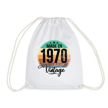 Vintage Made in 1970 Geburtsjahr 1970 Geburtstag - Turnbeutel - Weiß - Vorne