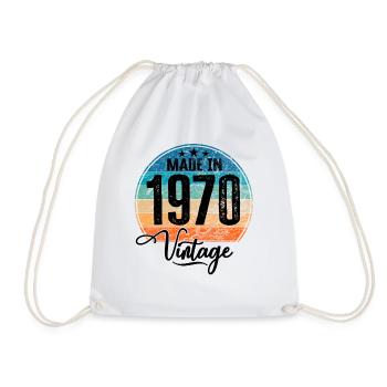 Vintage Made in 1970 Geburtsjahr 1970 Geburtstag - Turnbeutel - Weiß - Vorne