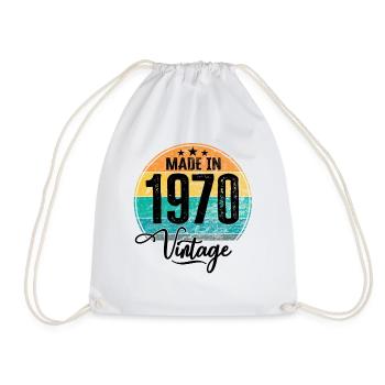Vintage Made in 1970 Geburtsjahr 1970 Geburtstag - Turnbeutel - Weiß - Vorne